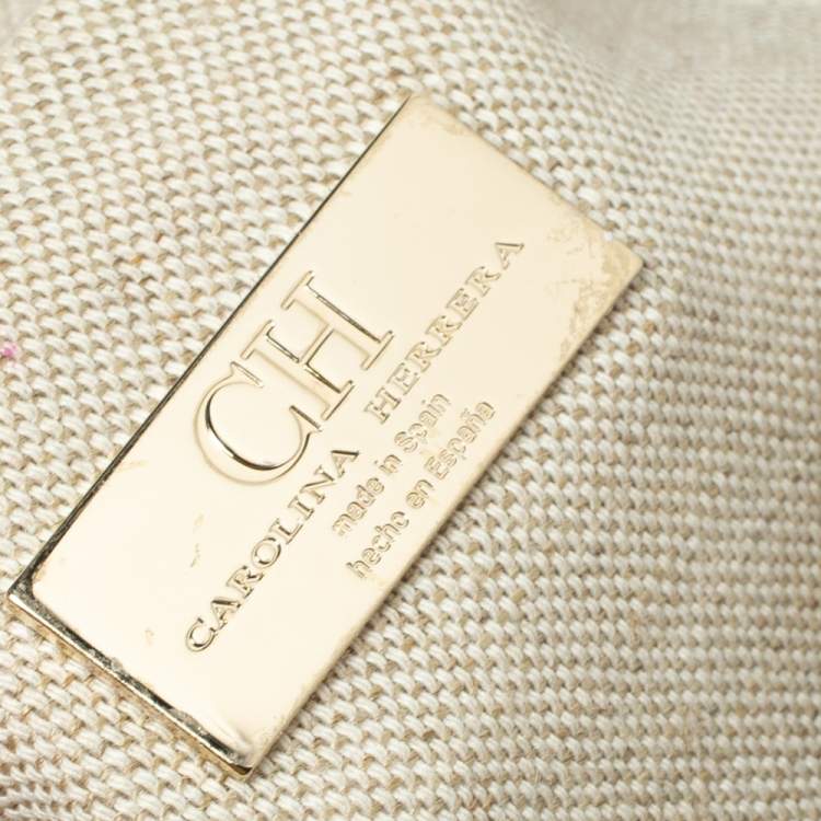 Pre Owned Carolina Herrera Signature Coated Canvas Inro Clutch