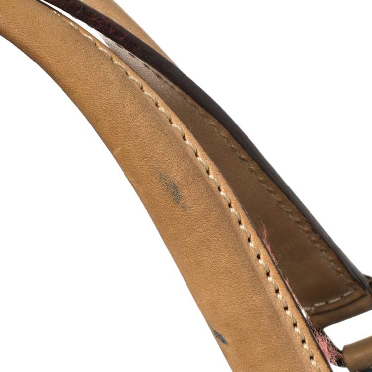 Pre Owned Carolina Herrera Blue Monogram Leather Large Andy Boston Bag
