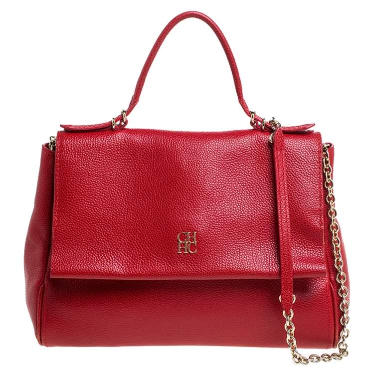 Carolina Herrera Red Leather Minueto Flap Bag Carolina Herrera | The ...