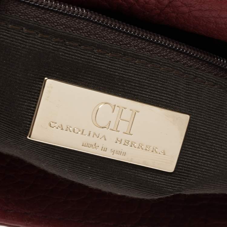 مملوكة مسبقًا Carolina Herrera Red Monogram Leather Audrey Shoulder Bag