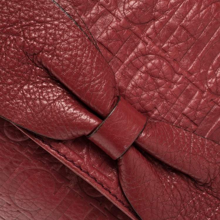 مملوكة مسبقًا Carolina Herrera Red Monogram Leather Audrey Shoulder Bag