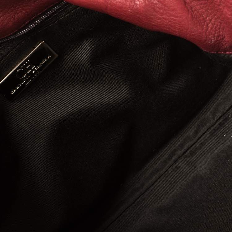 مملوكة مسبقًا Carolina Herrera Red Monogram Leather Audrey Shoulder Bag