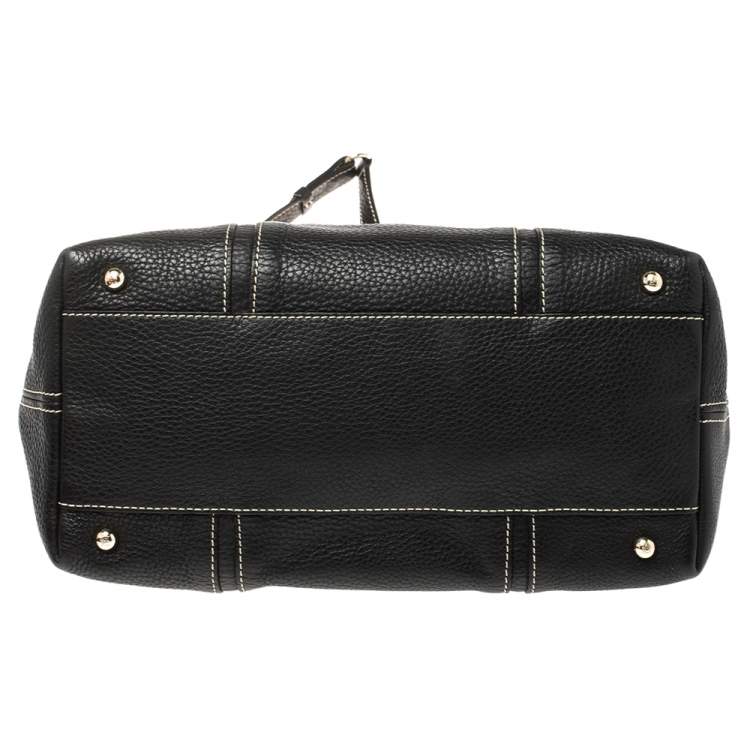 Pre Owned Carolina Herrera Black Leather CHCH Logo Tote