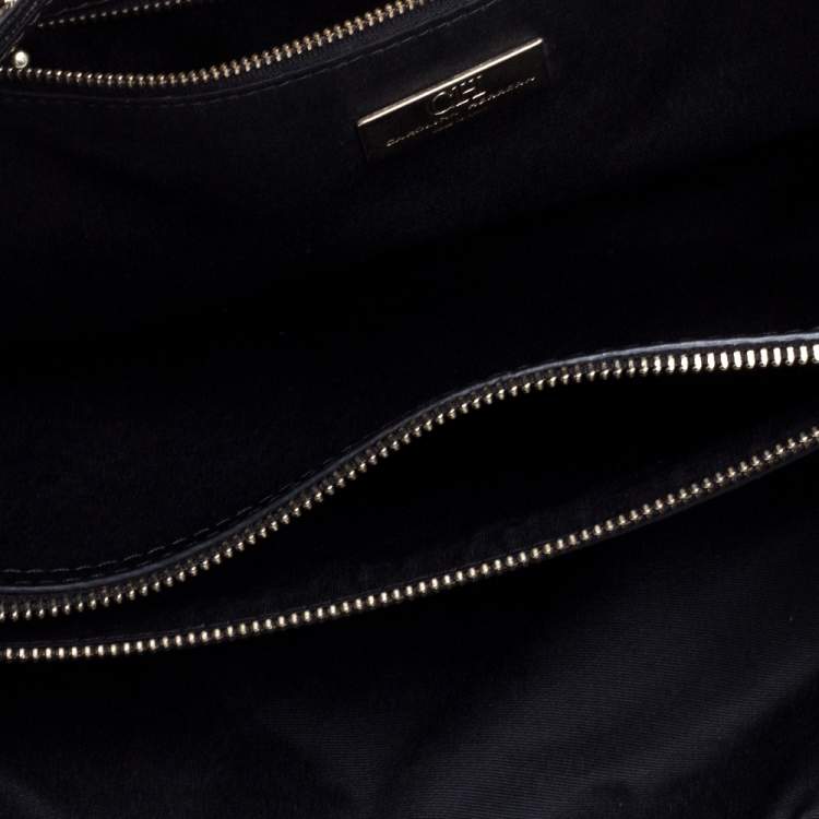 Pre Owned Carolina Herrera Black Quilted Leather Chain Tote