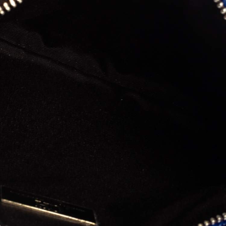 Pre Owned Carolina Herrera Blue Leather Crossbody Bag