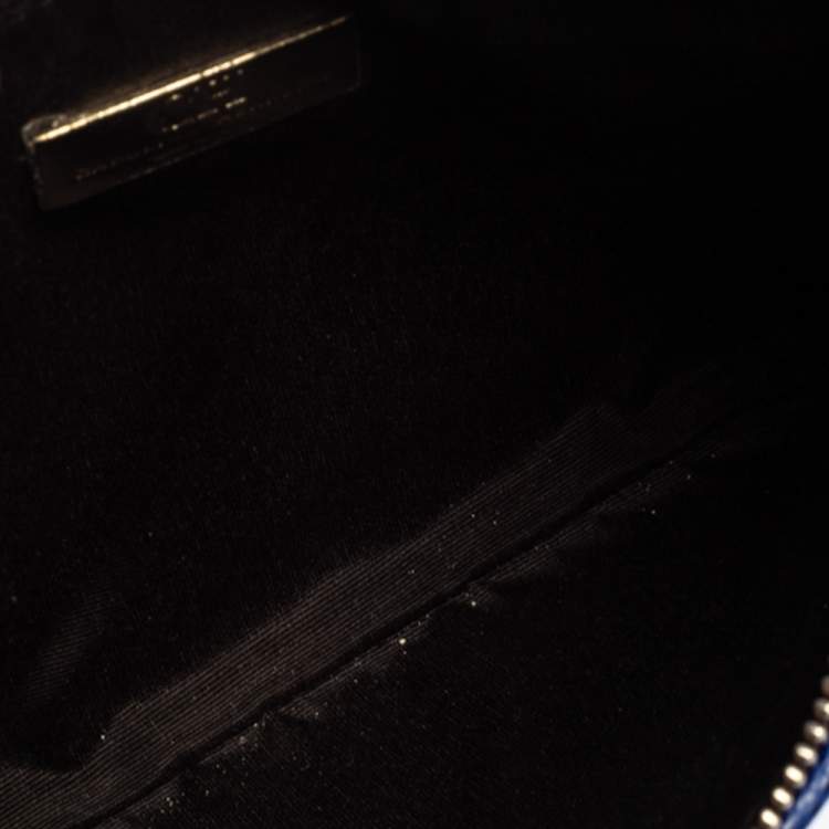 Pre Owned Carolina Herrera Blue Leather Crossbody Bag