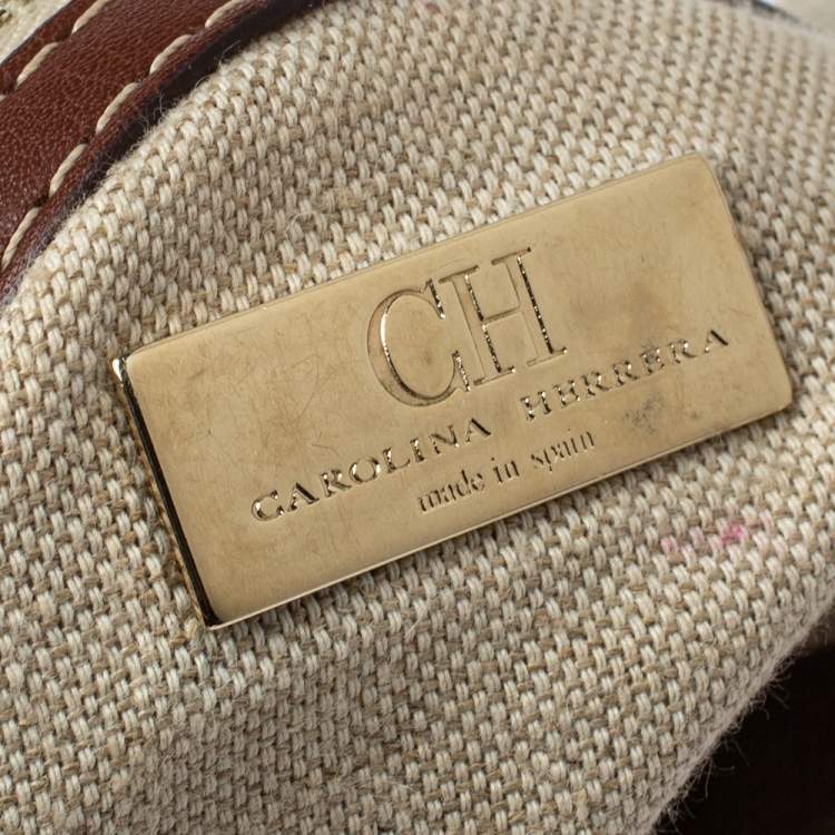Pre Owned Carolina Herrera Dark Brown Leather Andy Boston Bag