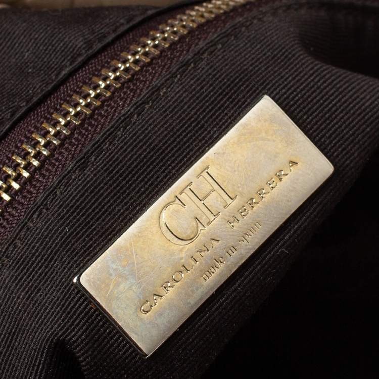 Pre Owned Carolina Herrera Tri Color Leather Flap Chain Shoulder Bag