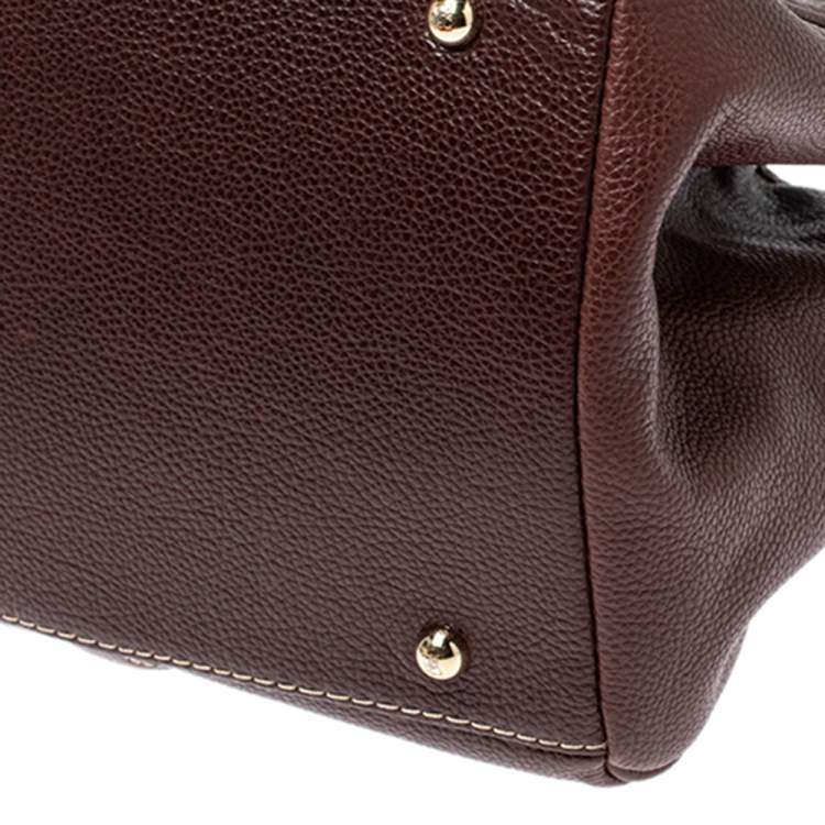 Pre Owned Carolina Herrera Dark Brown Leather Matteo Tote