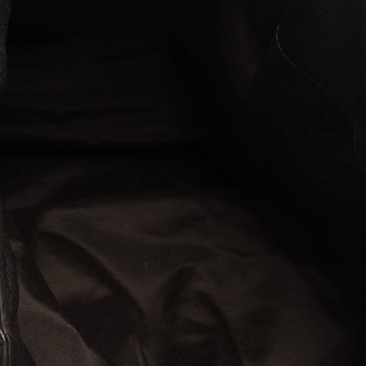 Pre Owned Carolina Herrera Brown Monogram Leather Tote