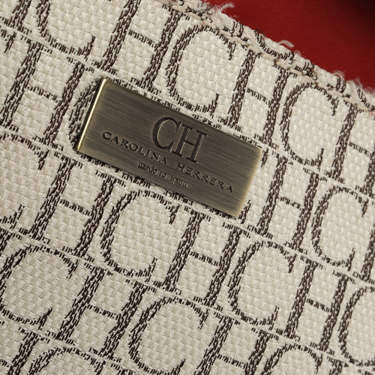 Pre Owned Carolina Herrera Multicolor Monogram Canvas and Leather Shopper Tote