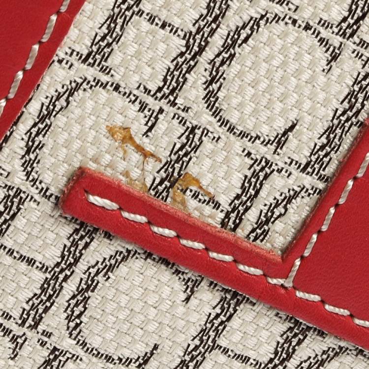 Pre Owned Carolina Herrera Multicolor Monogram Canvas and Leather Shopper Tote