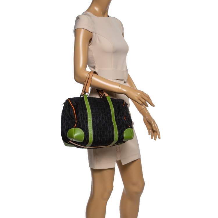 Pre Owned Carolina Herrera Multicolor Signature Canvas and Leather Andy Boston Bag