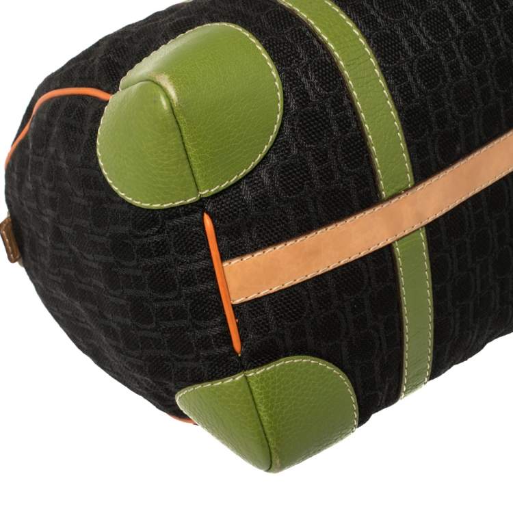 Pre Owned Carolina Herrera Multicolor Signature Canvas and Leather Andy Boston Bag