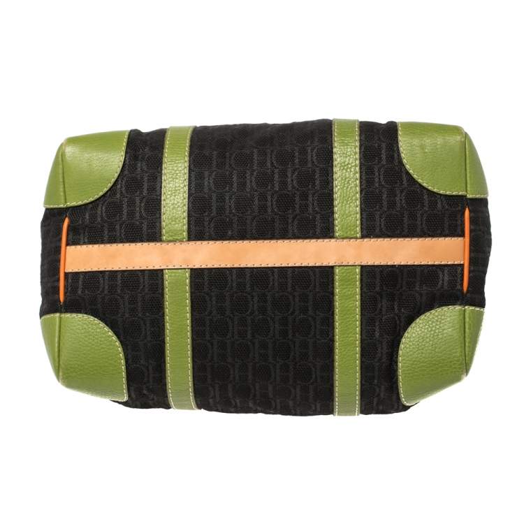 Pre Owned Carolina Herrera Multicolor Signature Canvas and Leather Andy Boston Bag