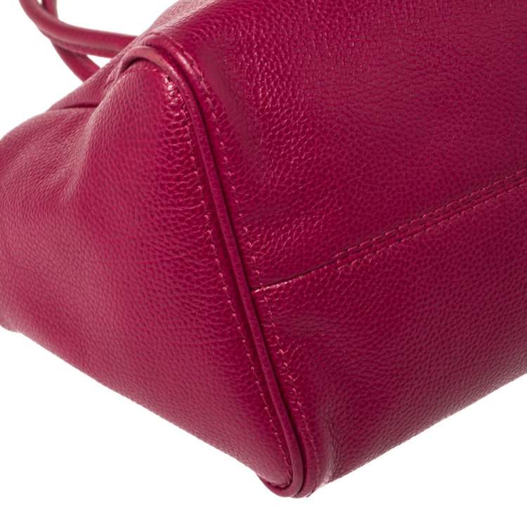 Pre Owned Carolina Herrera Fuchsia Leather Satchel