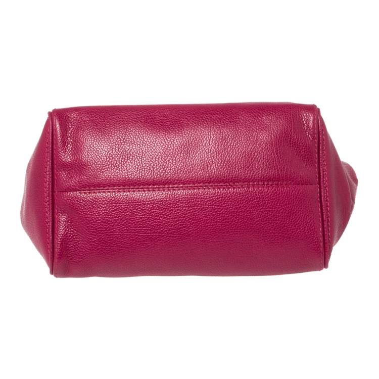 Pre Owned Carolina Herrera Fuchsia Leather Satchel