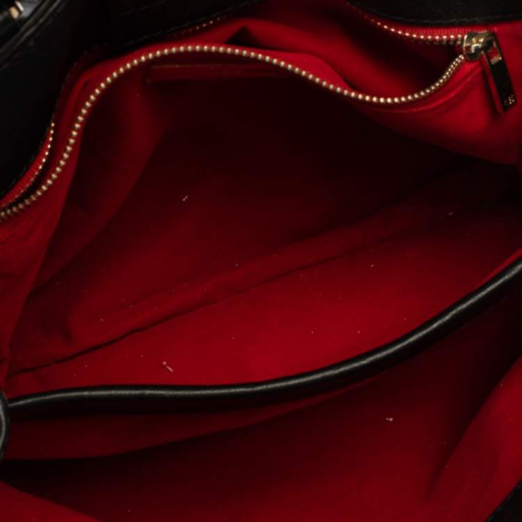 Pre Owned Carolina Herrera Black Leather Charm Tote