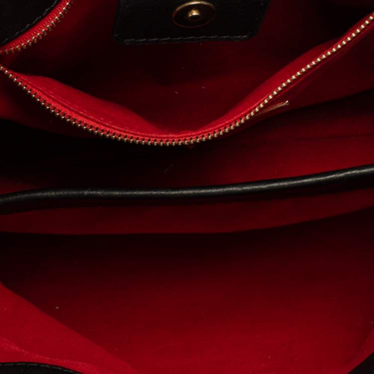 Pre Owned Carolina Herrera Black Leather Charm Tote