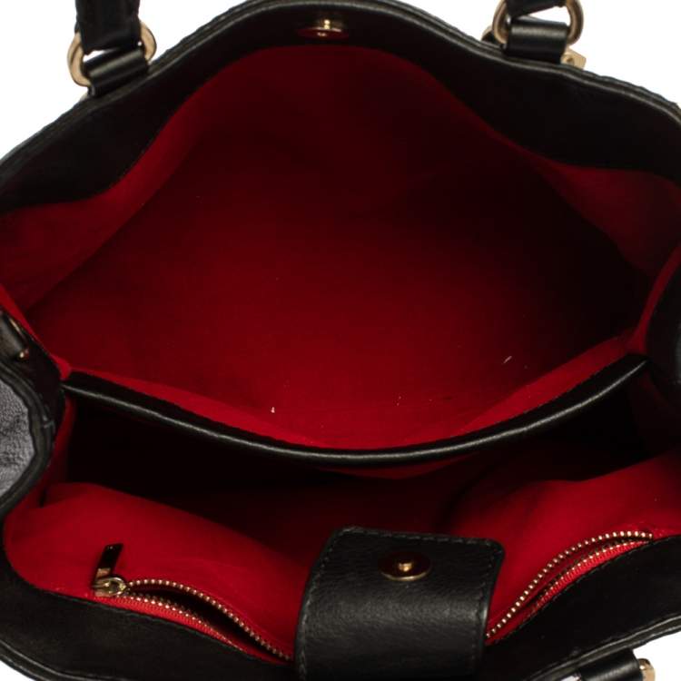 Pre Owned Carolina Herrera Black Leather Charm Tote