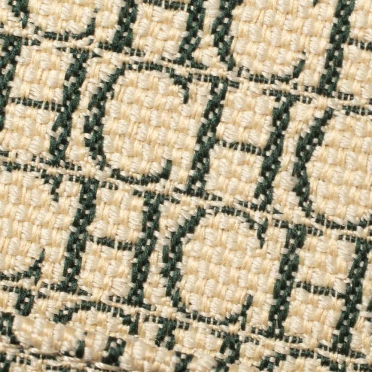 Pre Owned Carolina Herrera Dark Brown Monogram Embossed Leather Tote