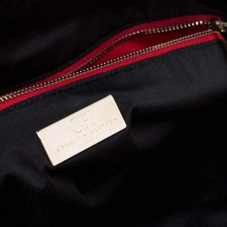 Pre Owned Carolina Herrera Red Leather Dahlia Satchel