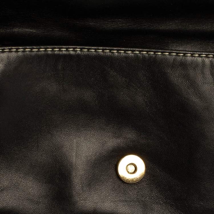 Pre Owned Carolina Herrera Black Quilted Leather Clutch