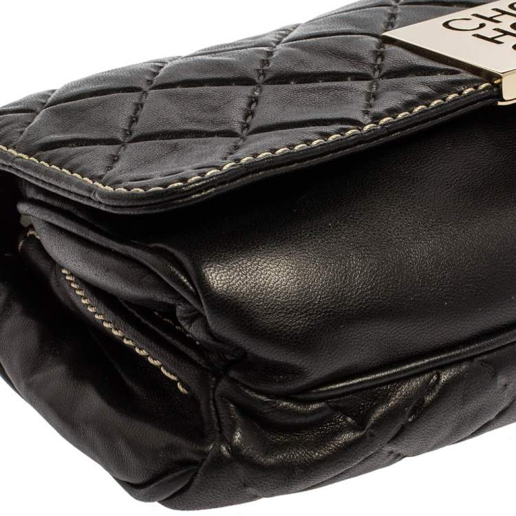 Pre Owned Carolina Herrera Black Quilted Leather Clutch