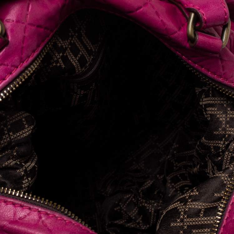Pre Owned Carolina Herrera Fuchsia Quilted Leather Bowler Bag