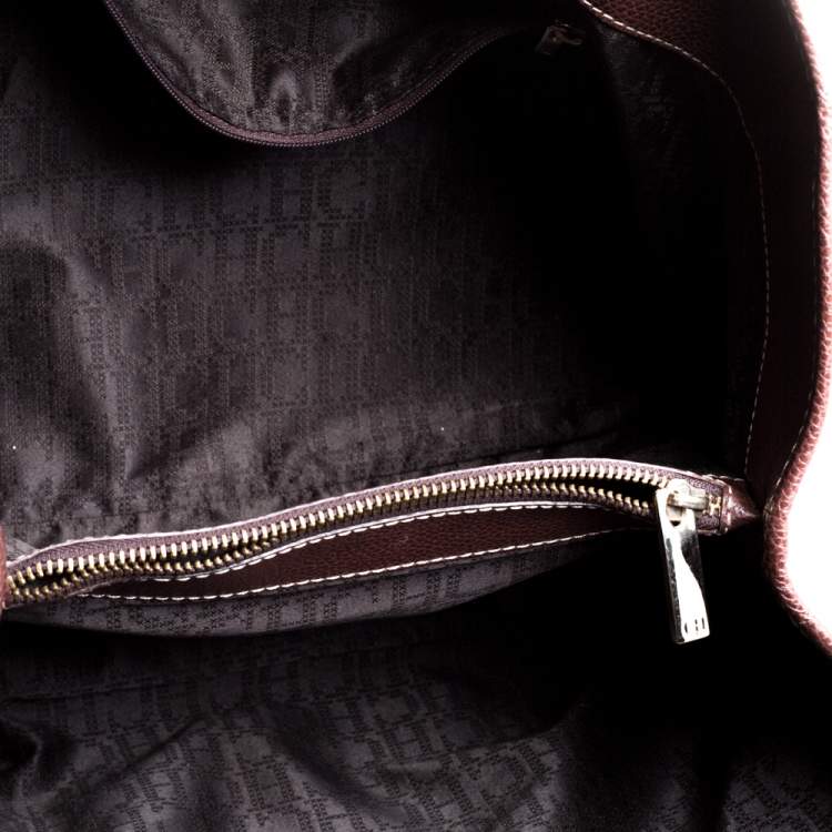 Pre Owned Carolina Herrera Brown Pebbled Leather Matteo Tote