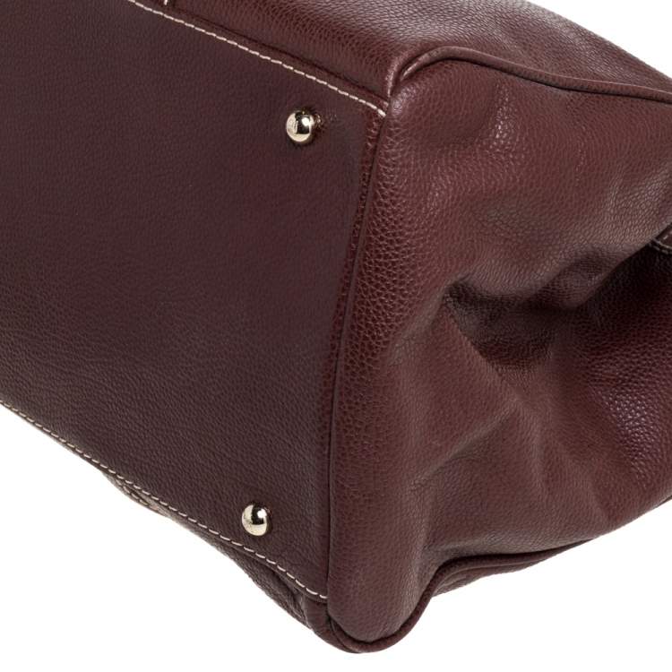 Pre Owned Carolina Herrera Brown Pebbled Leather Matteo Tote