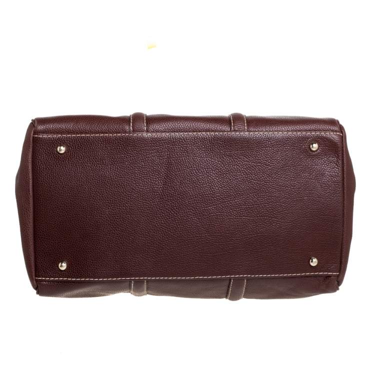 Pre Owned Carolina Herrera Brown Pebbled Leather Matteo Tote