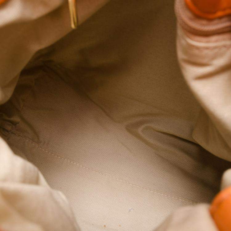 Pre Owned Carolina Herrera Orange Pleated Bag 