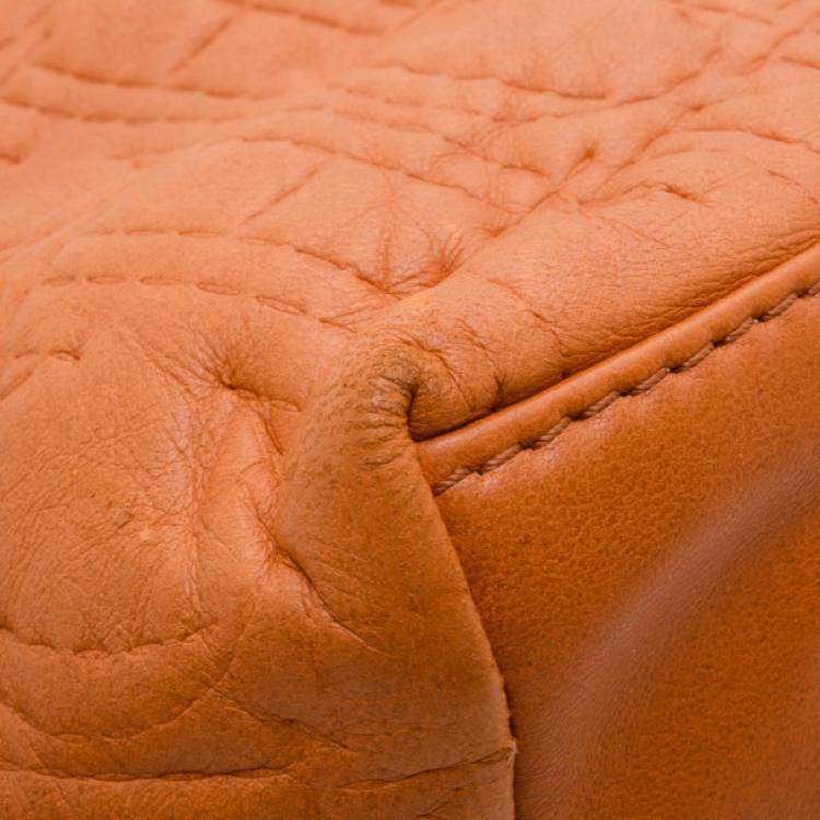 Pre Owned Carolina Herrera Orange Pleated Bag 