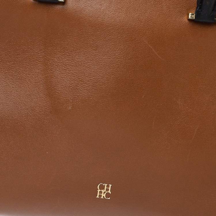 Pre Owned Carolina Herrera Multicolor Leather Zip Tote