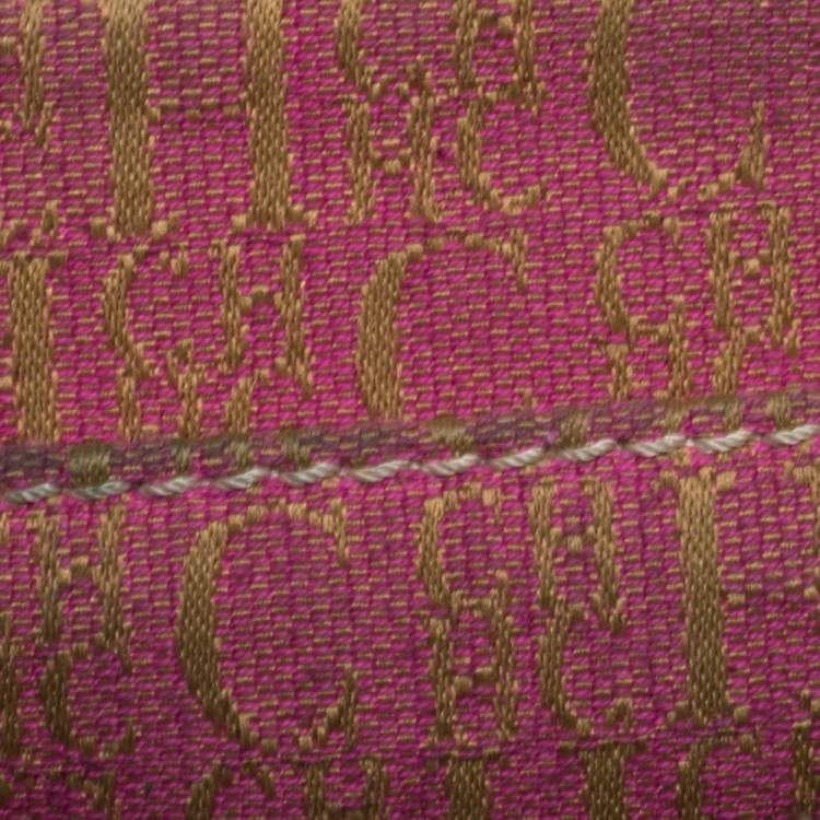 Pre Owned Carolina Herrera Dark Green Monogram Leather Andy Boston Bag