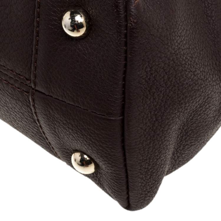 Pre Owned Carolina Herrera Brown Leather Chain Handle Tote