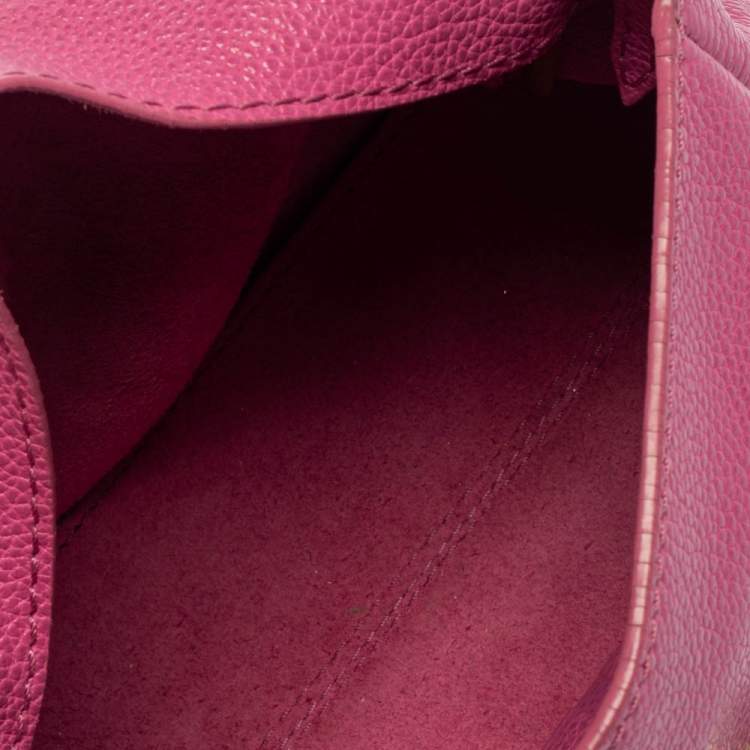 Pre Owned Carolina Herrera Pink Leather Mini Minuetto Top Handle Bag