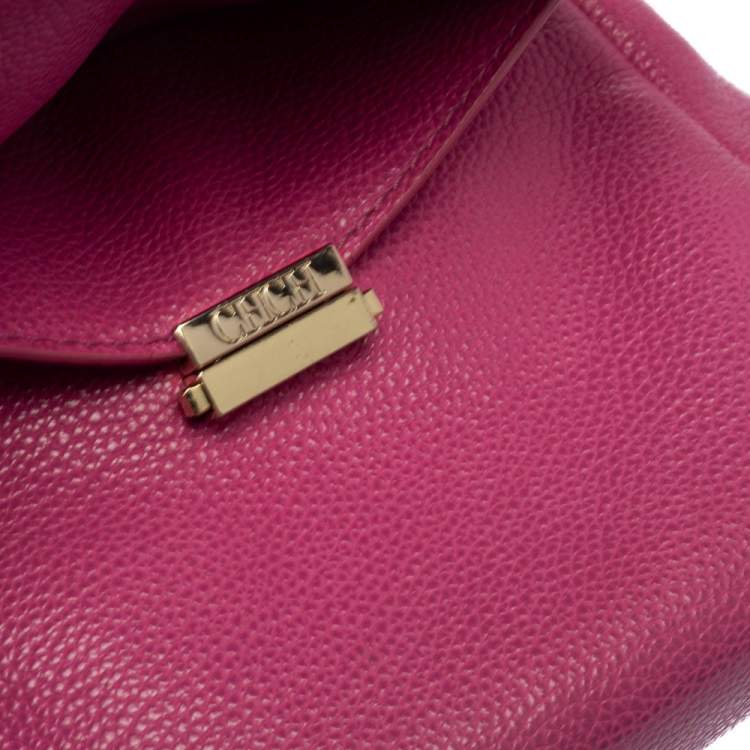 Pre Owned Carolina Herrera Pink Leather Mini Minuetto Top Handle Bag