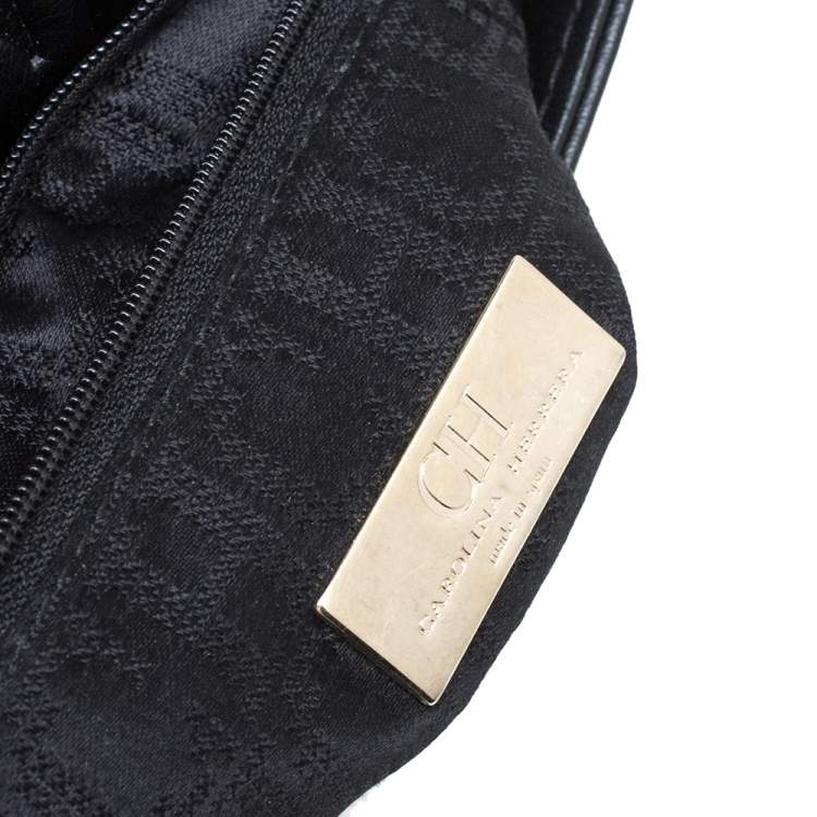 Pre Owned Carolina Herrera Black Leather New Baltazar Flap Shoulder Bag