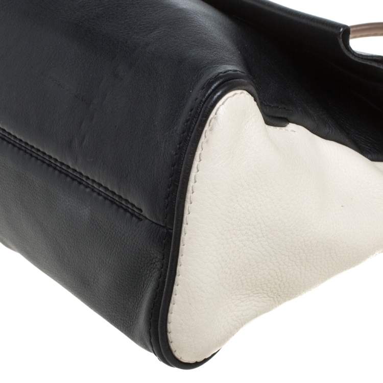 Pre Owned Carolina Herrera Black Leather Minuetto Flap Top Handle Bag