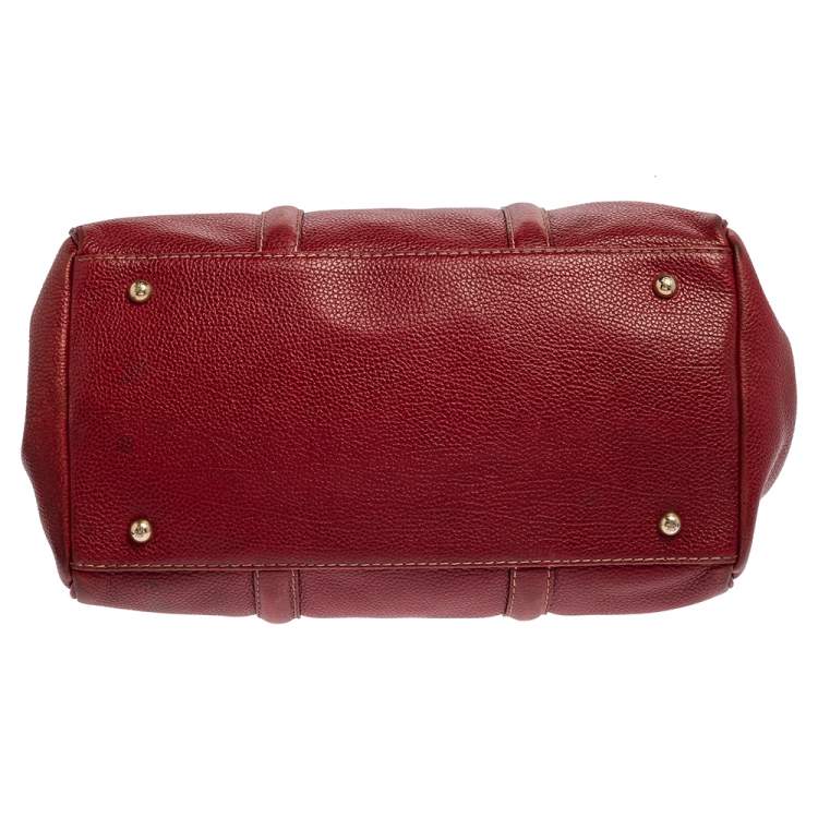 Pre Owned Carolina Herrera Red Leather Matteo Tote