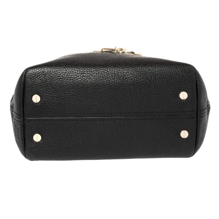 Pre Owned Carolina Herrera Black Leather Zipped Hobo