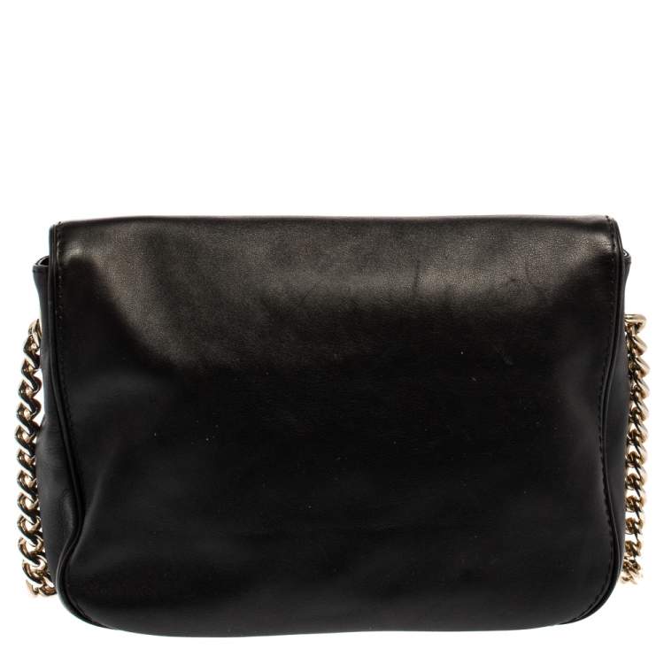 Pre Owned Carolina Herrera Black Leather New Baltazar Shoulder Bag