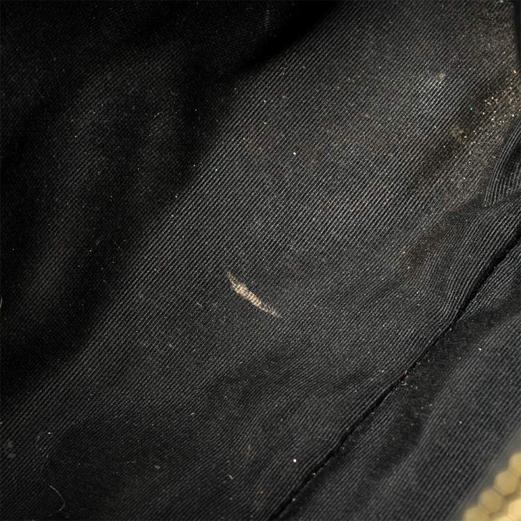 Pre Owned Carolina Herrera Black Quilted Leather Crystal Embellished Chain Tote 