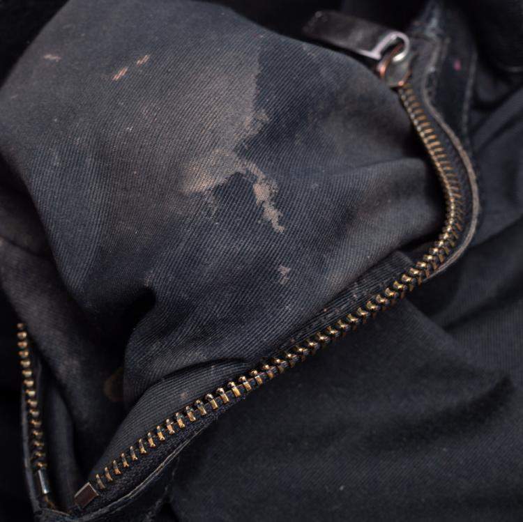 Pre Owned Carolina Herrera Black Quilted Leather Crystal Embellished Chain Tote 