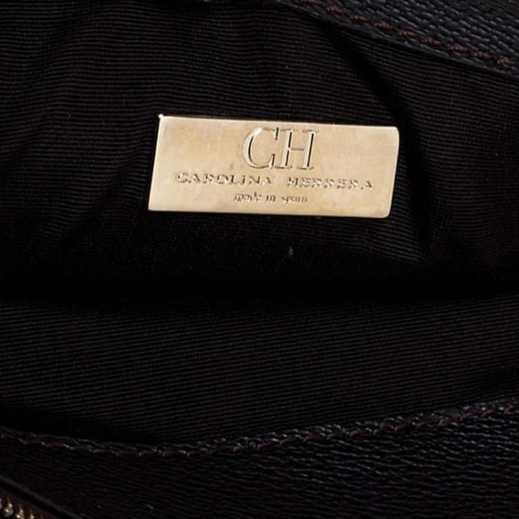 Pre Owned Carolina Herrera Multicolor Monogram Coated Canvas and Leather Envelope Flap Shoulder Bag