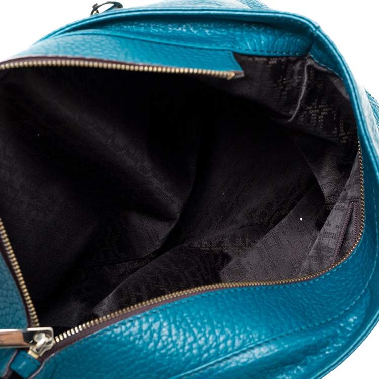 Pre Owned Carolina Herrera Dark Green Leather Tassel Zip Tote