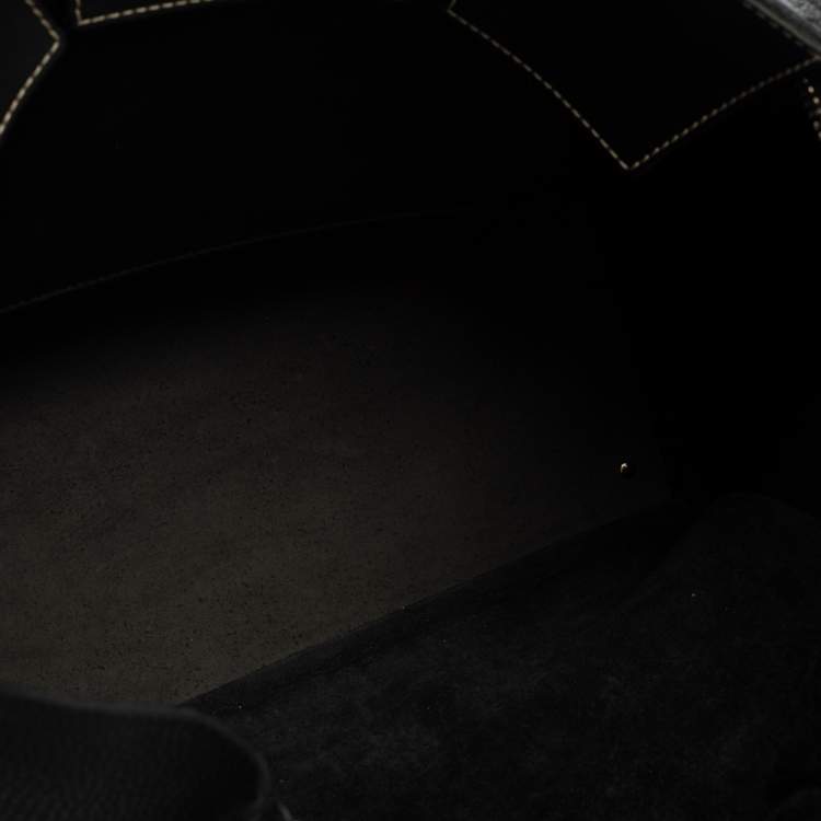 Pre Owned Carolina Herrera Black Monogram Embossed Leather Vendome Tote