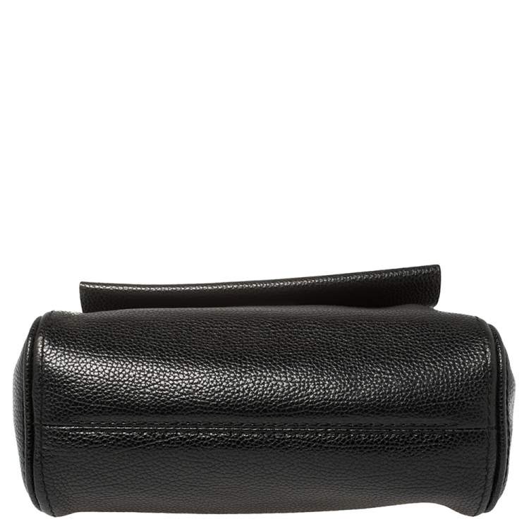 Pre Owned Carolina Herrera Black Leather Minueto Top Handle Bag